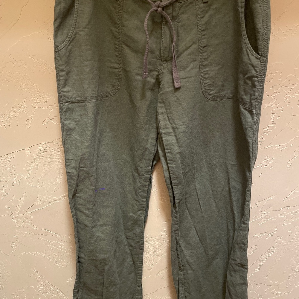 Green linen Gap pants 6R